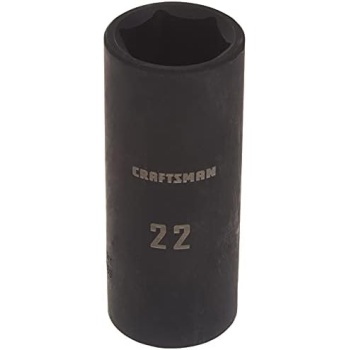 CRAFTSMAN Deep Impact Socket, Metric, 1/2-Inch Drive, 22mm (CMMT16085)