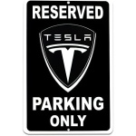 Tesla Parking Only Sign - 8x12 Aluminum Tesla Poster - Gifts for Tesla Owners