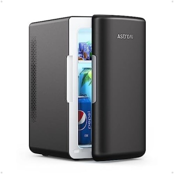 AstroAI Mini Fridge 2.0, 6 Liter/8 Cans Skincare Fridge 110V AC/ 12V DC Portable