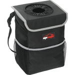 EPAuto Waterproof Car Trash Can with Lid and Storage Pockets, Black