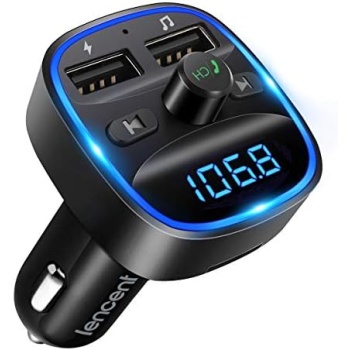 LENCENT FM Transmitter, Bluetooth FM Transmitter Wireless Radio Adapter Car Kit