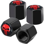 Ajxn 4 Pack Skull Car Wheel Tire Valve Stem Caps Airtight Dust Proof Covers