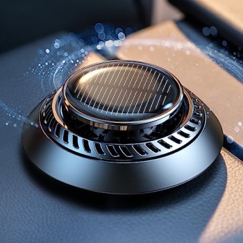 Ceeniu UFO Car Air Fresheners, Aluminum Alloy Solar-Powered Rotary