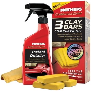 Mothers California Gold Clay Bar System for Car Detailing, Kit Includes