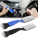 2 Pcs Double Head Brush for Car Cleaning, Portable Car Interior Detailing Brush