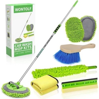 Wontolf 62'' Car Wash Brush with Long Handle Chenille Microfiber Car Wash Mop