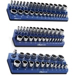 Olsa Tools Magnetic Socket Organizer | 3 Piece Socket Holder Kit | 1/2-inch